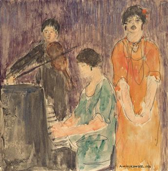 ABRAHAM WALKOWITZ (1878 - 1965, RUSSIAN/AMERICAN) Untitled, Trio, (Two Watercolors).                                                             